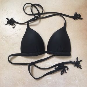 Hollister Black Tassel Push Up Bikini Top